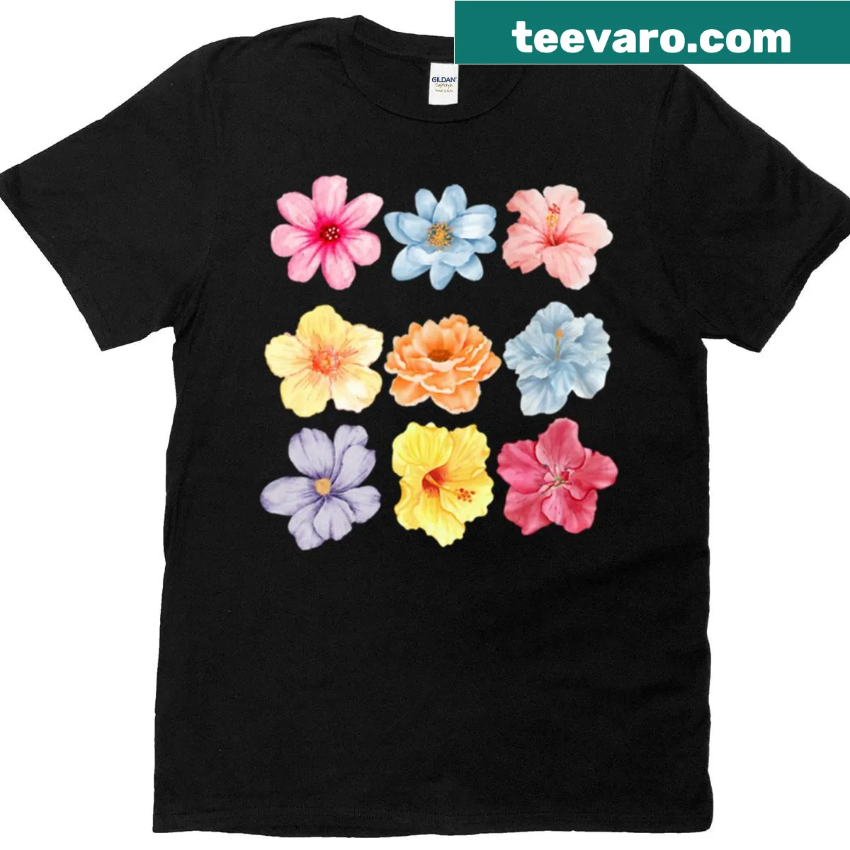Watercolor flower print on a casual t-shirt — on a men's t-shirt