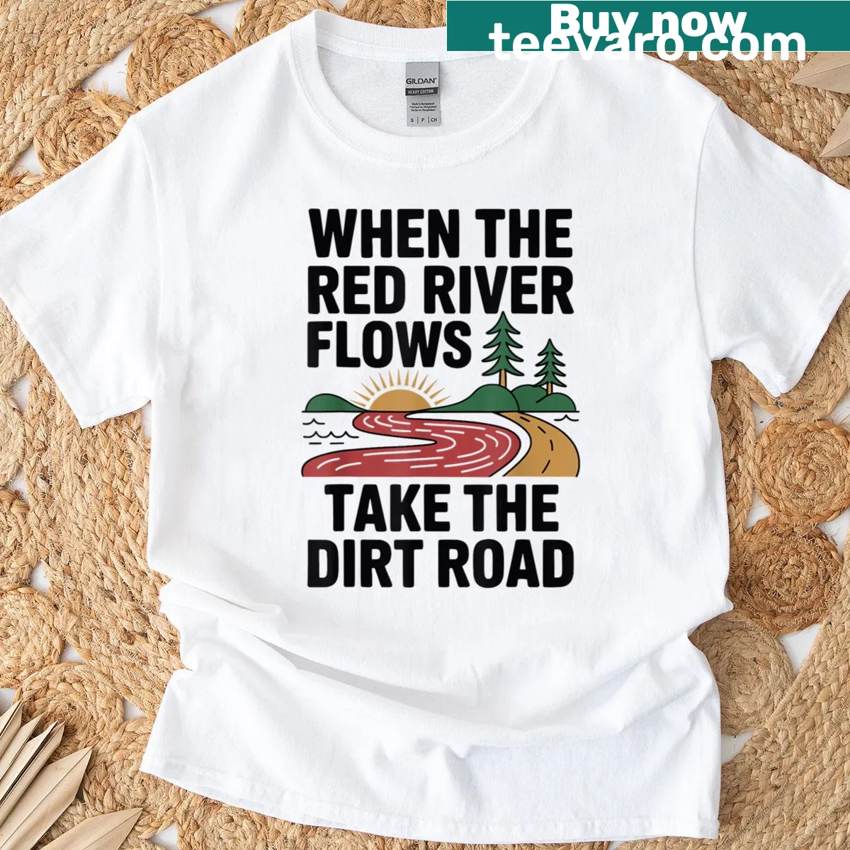 Inspirational travel typography on T-shirt — on a men's t-shirt
