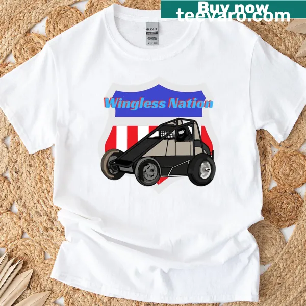Sprint car racing artwork t-shirt featuring a dynamic racing graphic