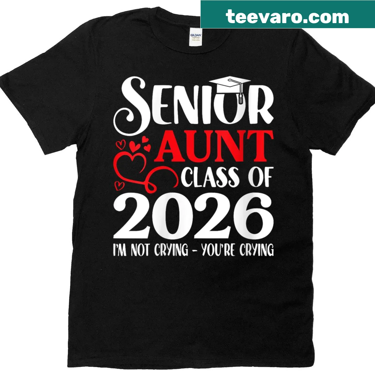Graduation t-shirt for Senior Aunt Class of 2026 — on a men's t-shirt