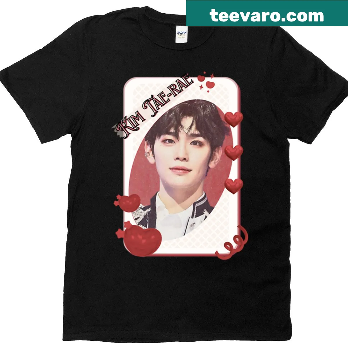 Aesthetic collage design featuring Kim Tae Rae on a T-shirt — on a men's t-shirt