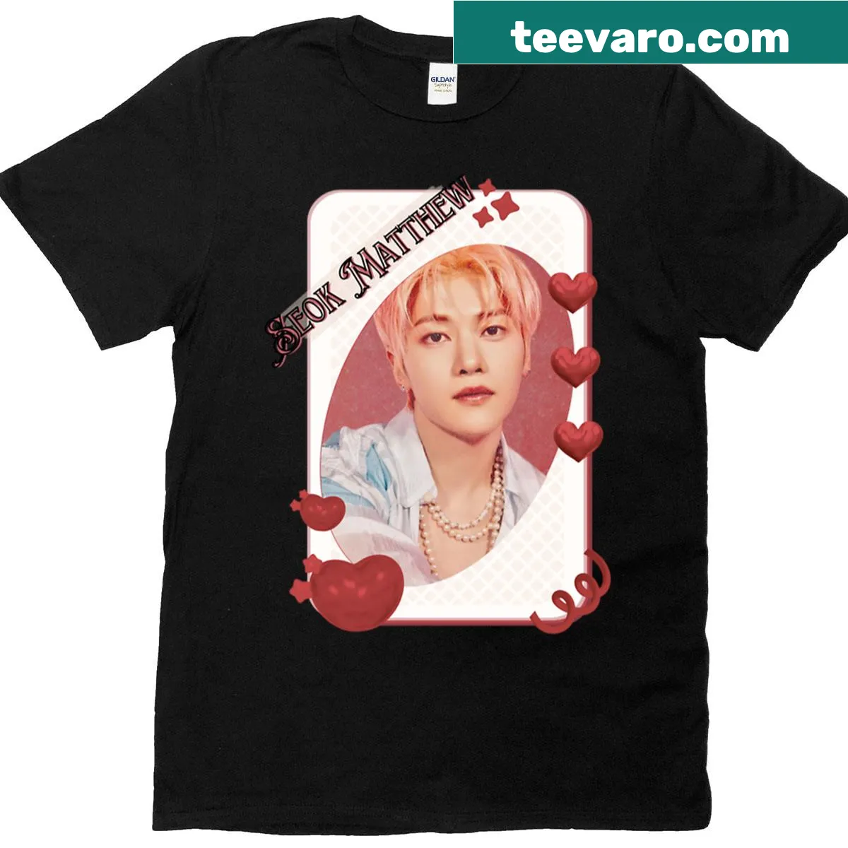 Collage design T-shirt featuring Seok Matthew — on a men's t-shirt