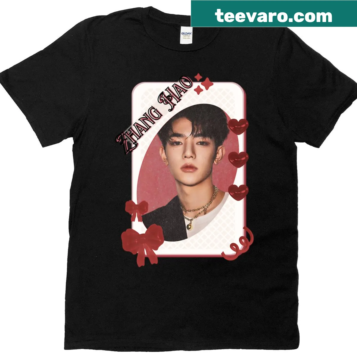 Vintage aesthetic collage of Zerobaseone Zhang Hao on t-shirt — on a men's t-shirt