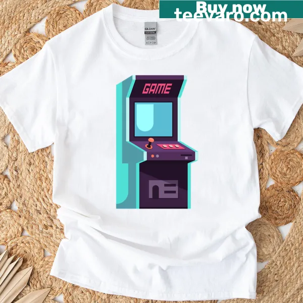 Retro graphic t-shirt celebrating 1980s video game culture