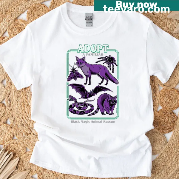 Playful t-shirt featuring whimsical fantasy familiars design