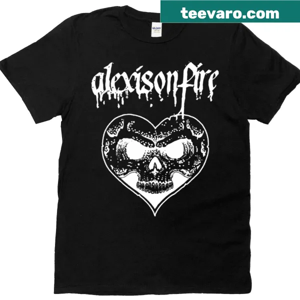 Iconic Alexis On Fire logo printed on a T-shirt