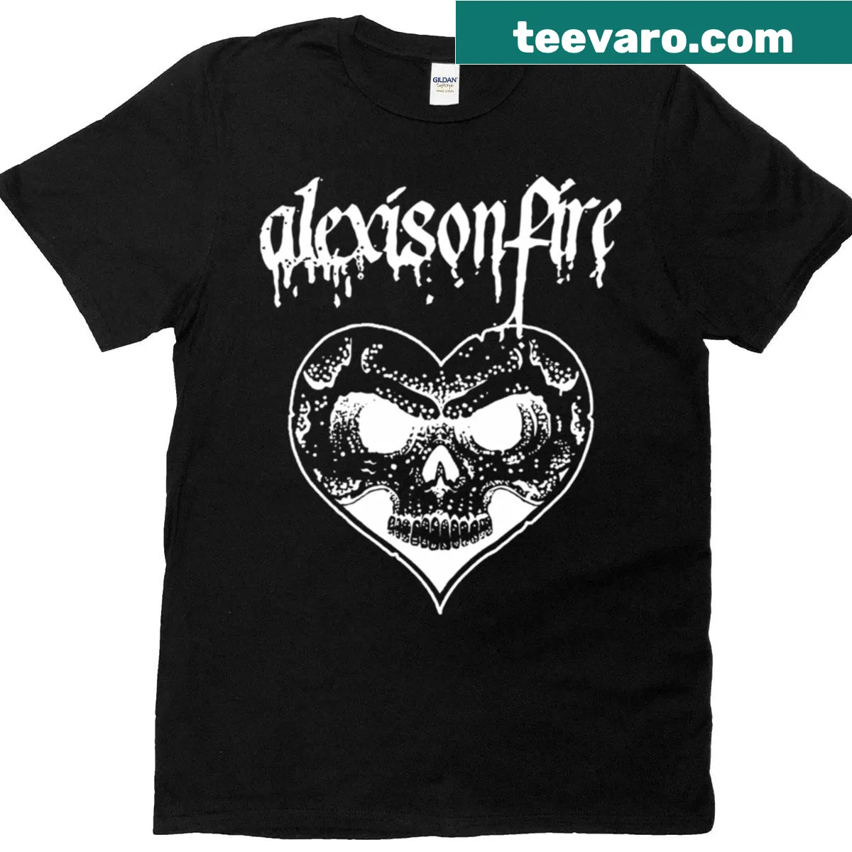 Iconic Alexis On Fire logo printed on a T-shirt — on a men's t-shirt