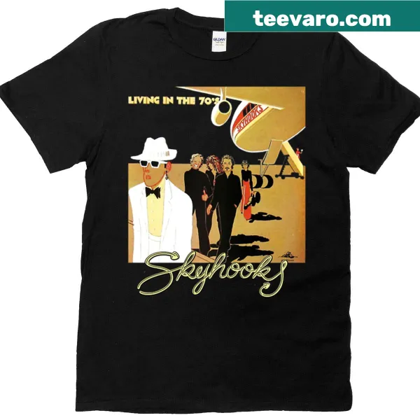 Vintage-style t-shirt celebrating Skyhooks band from the 70s
