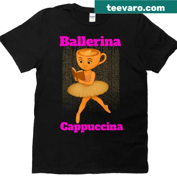 Kids t-shirt with a funny cartoon of Ballerina Cappuccina.