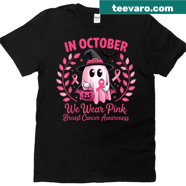 Breast cancer awareness T-shirt with pink typography for October