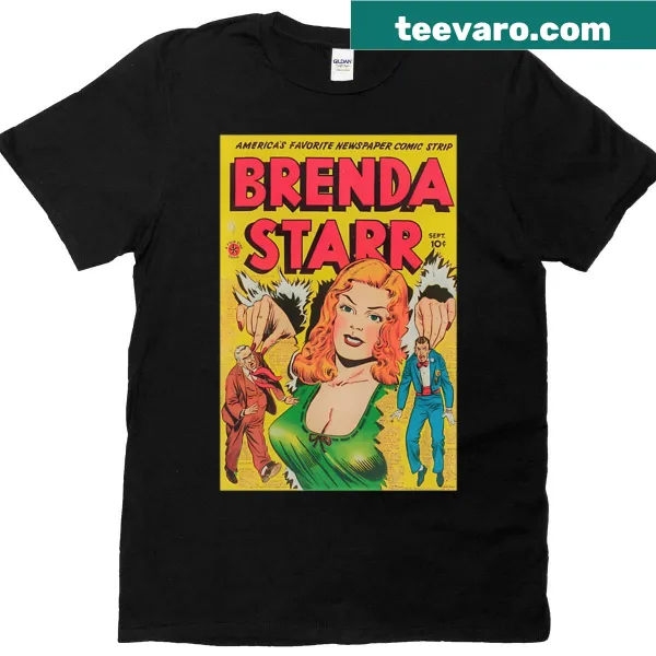 Comic strip illustration of Brenda Starr on a stylish T-shirt
