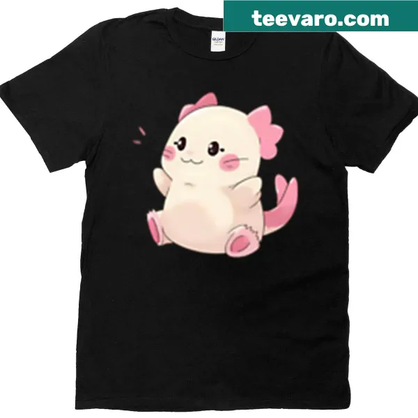 Cute axolotl cartoon T-shirt with funny quote