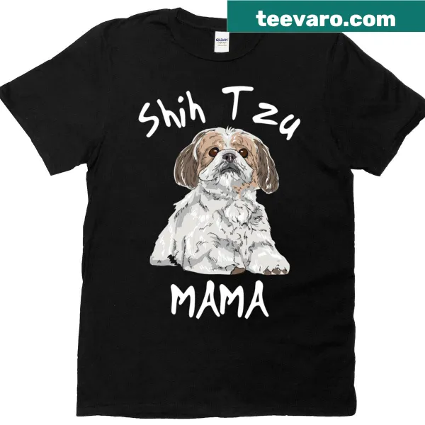 Illustration celebrating Shih Tzu moms on a t-shirt