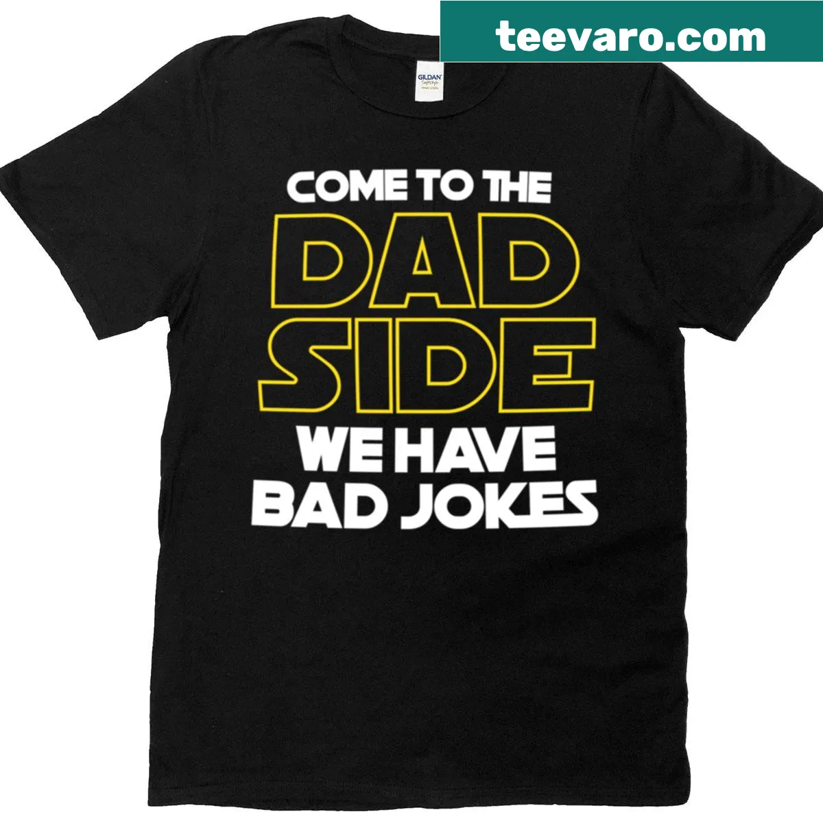 Text graphic reading 'Dad Side' on a t-shirt — on a men's t-shirt