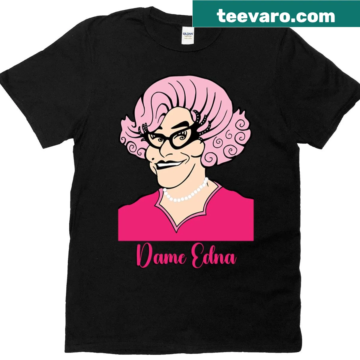 Witty fan art design featuring Dame Edna — on a men's t-shirt