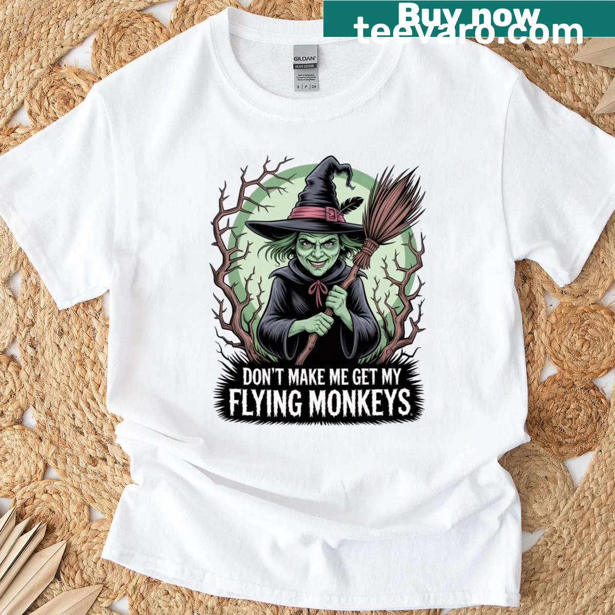 Wicked Witch shirt featuring the phrase about flying monkeys — on a men's t-shirt