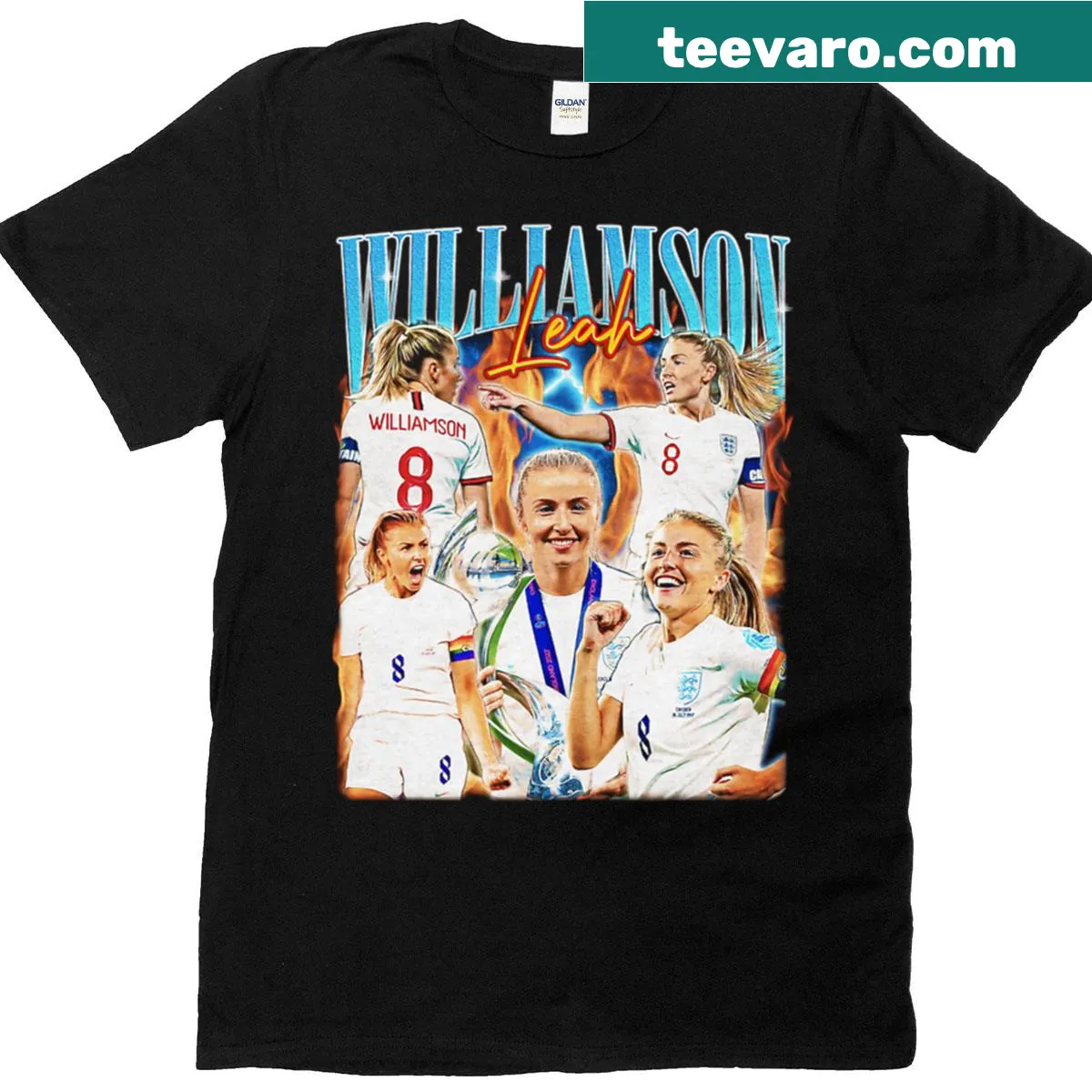 T-shirt celebrating Leah Williamson and England's pride — on a men's t-shirt