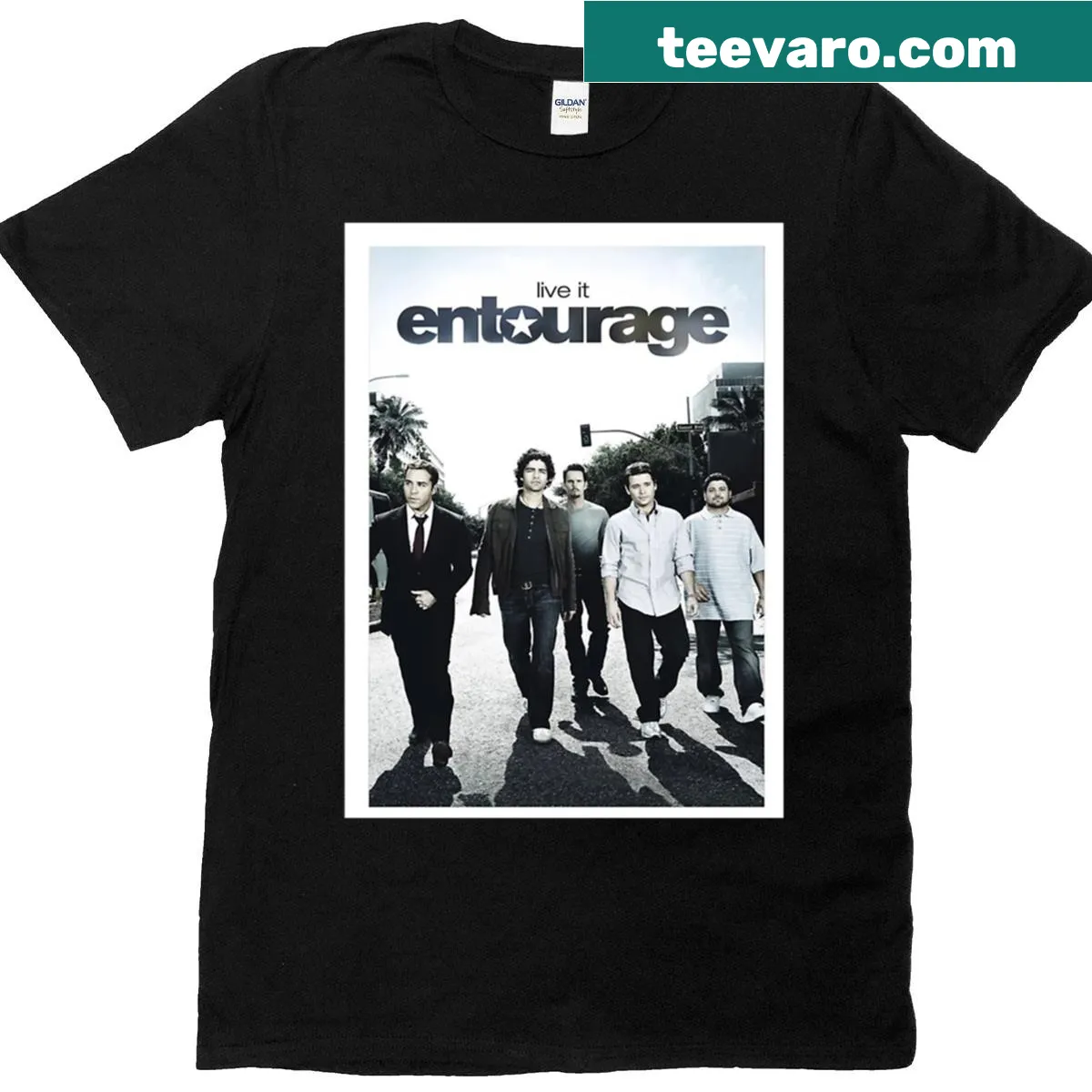 Fun design referencing the classic TV show 'Entourage' — on a men's t-shirt