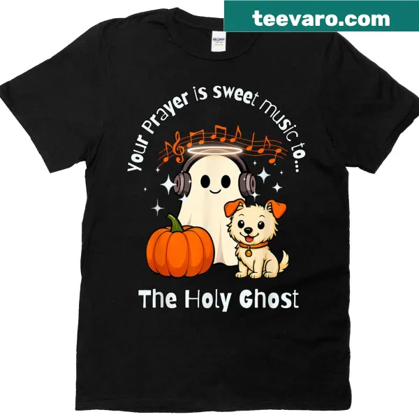 T-shirt with a design depicting Holy Ghost and music for Christian families
