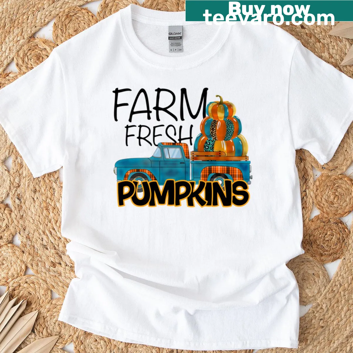 Fun graphic of pumpkins on a Halloween t-shirt — on a men's t-shirt