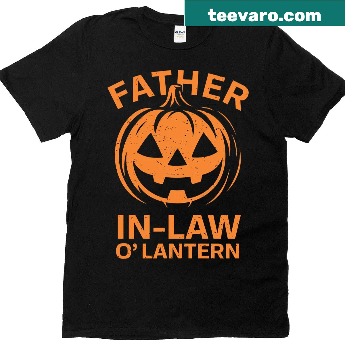 Vintage Halloween T-shirt with pumpkin face design for father-in-law — on a men's t-shirt