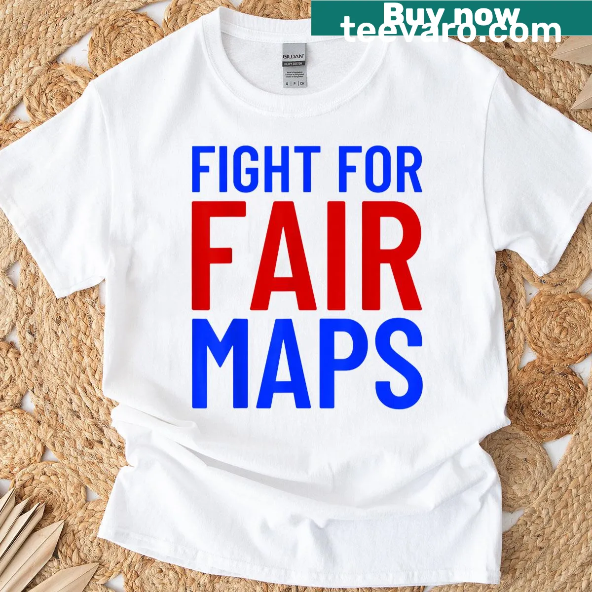 Political t-shirt advocating for fair maps and representation — on a men's t-shirt