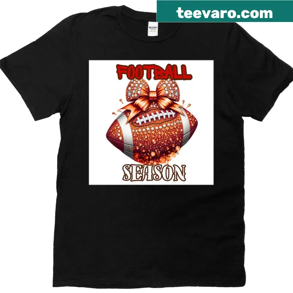 Sparkle design Football Season T-shirt with playful typography