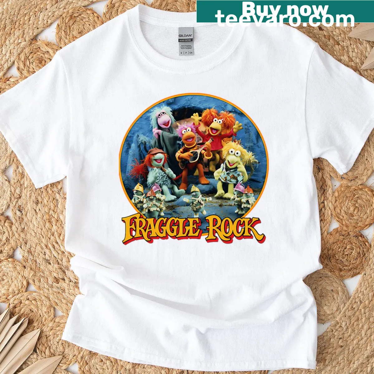 Vintage shirt celebrating the Fraggle Rock series — on a men's t-shirt