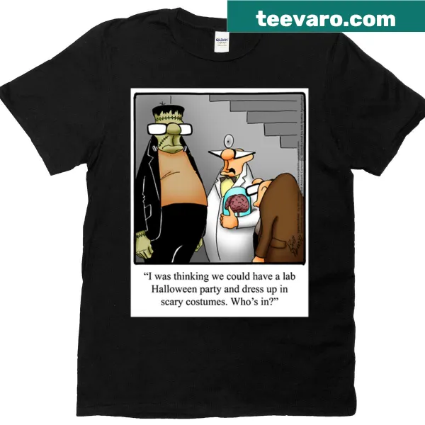 Humorous Halloween T-shirt with funny wordplay design.