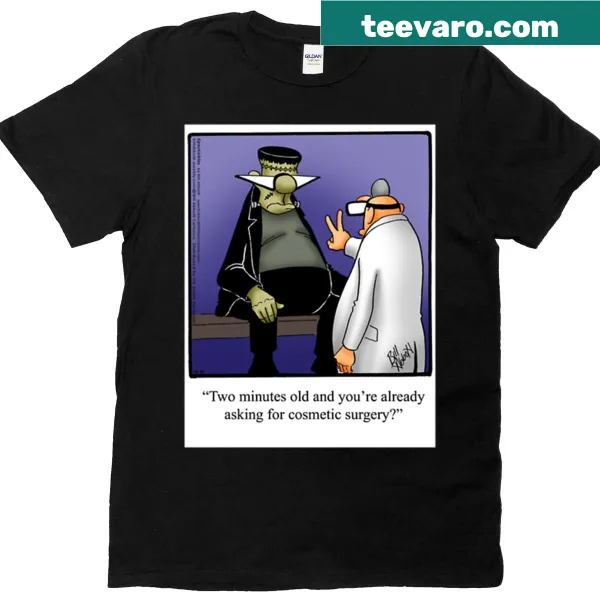 Oversized T-shirt with funny Frankenstein graphic for Halloween