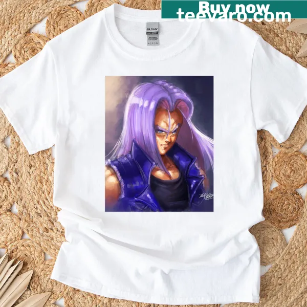 T-shirt featuring a bust illustration of Future Trunks