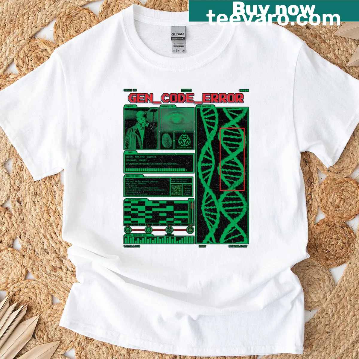T-shirt featuring the playful phrase 'Gencode Error' for tech enthusiasts — on a men's t-shirt