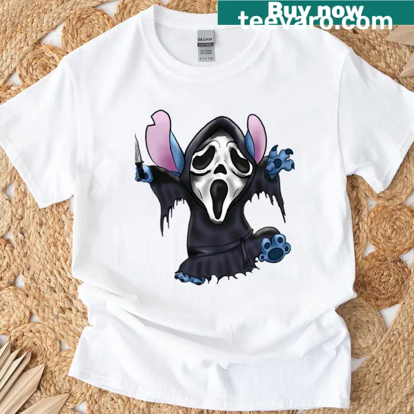 Silhouette of Ghostface on a stylish T-shirt design