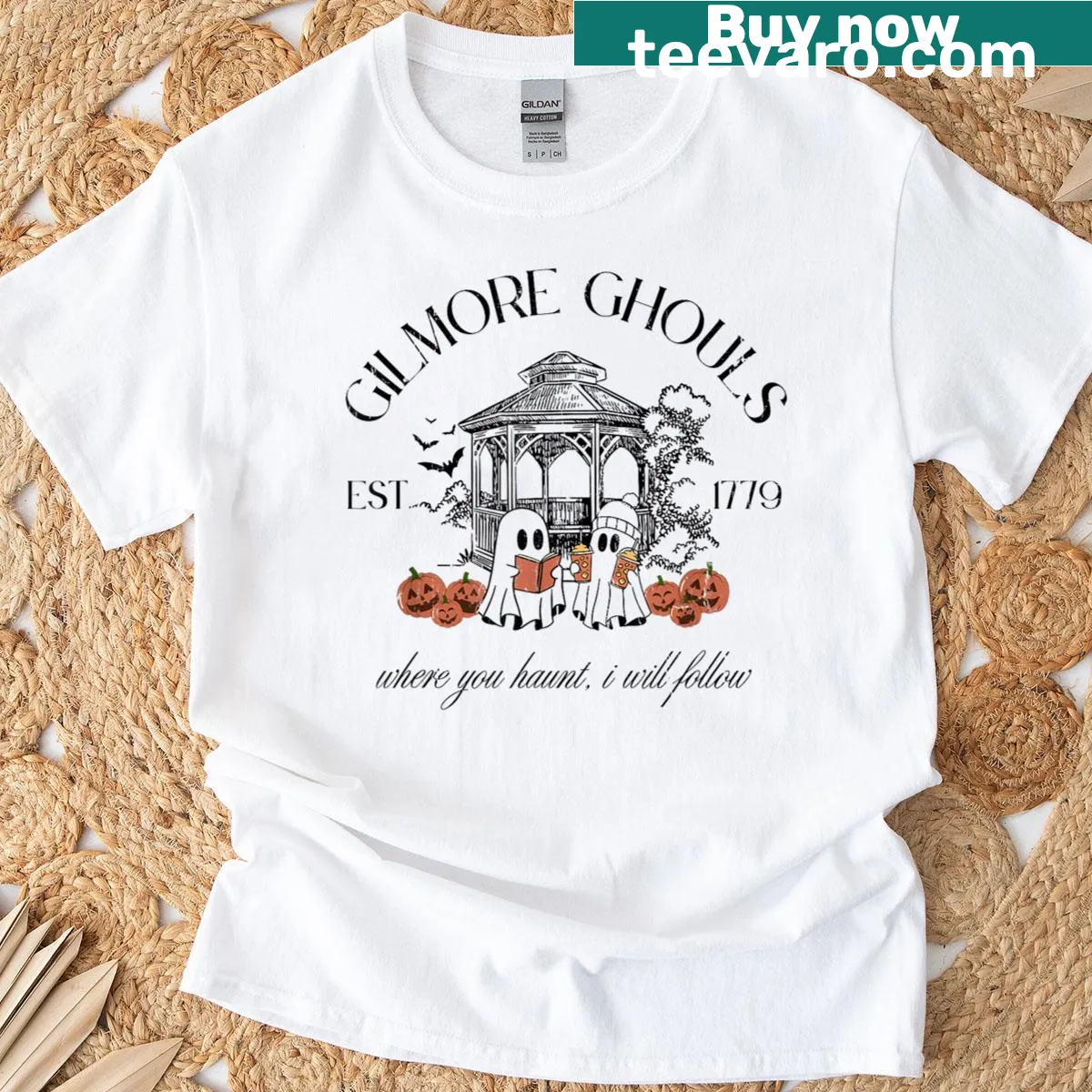 Cute ghost graphic shirt with a whimsical quote — on a men's t-shirt