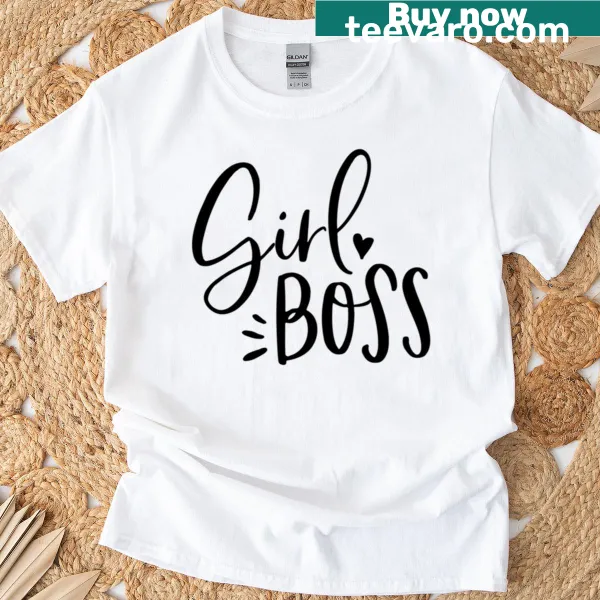 Empowering T-shirt with bold text 'Girl Boss' design