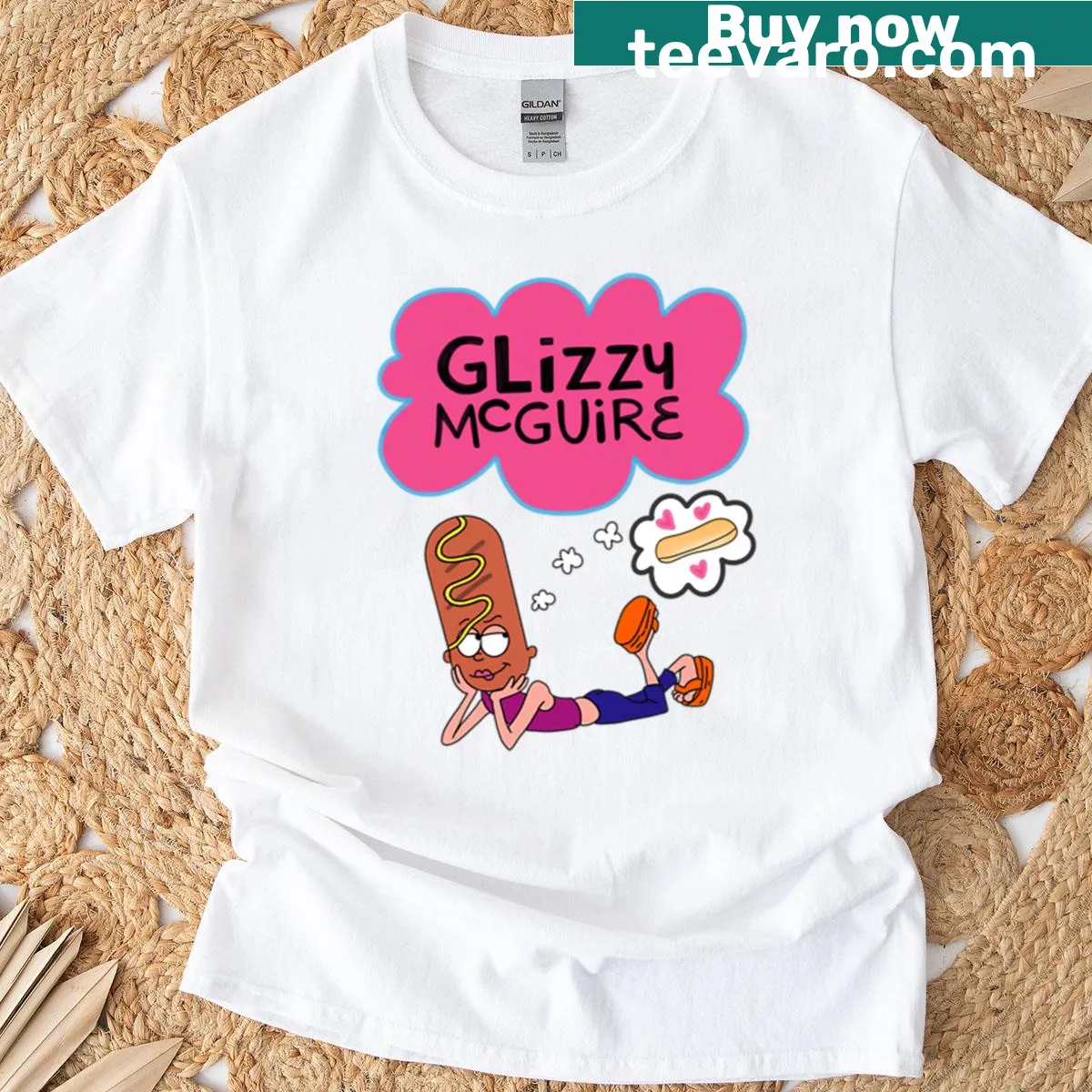 T-shirt featuring humorous 'Glizzy Mcguire' design. — on a men's t-shirt