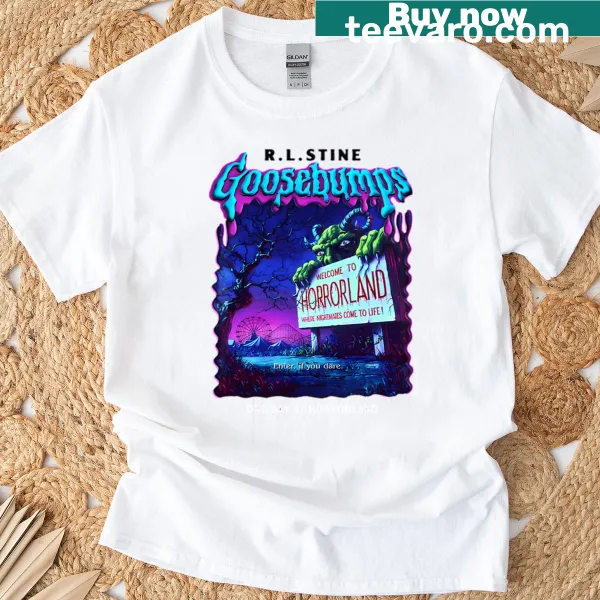 Goosebumps themed t-shirt featuring Horrorland design