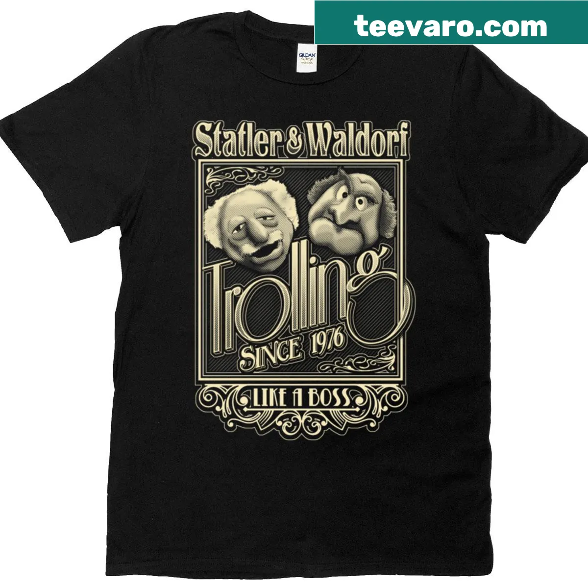 Funny graphic tee reading 'Grandfathers Of Troll' in bold typography — on a men's t-shirt