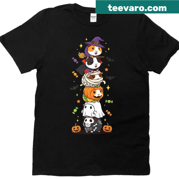 Cute guinea pigs as witches, vampires, and ghosts for Halloween
