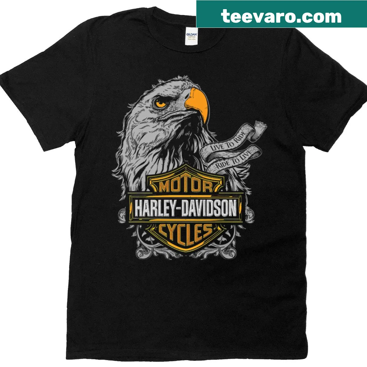 Vintage motorcycle-themed T-shirt with halftone graphic design. — on a men's t-shirt