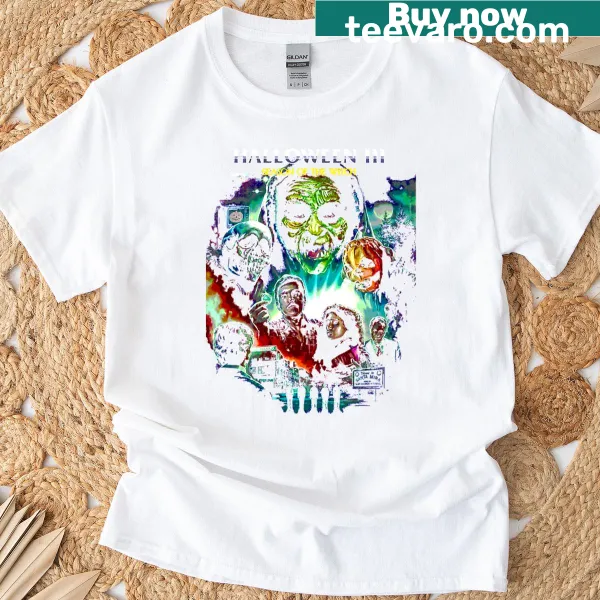Halloween-themed graphic T-shirt with nostalgic design