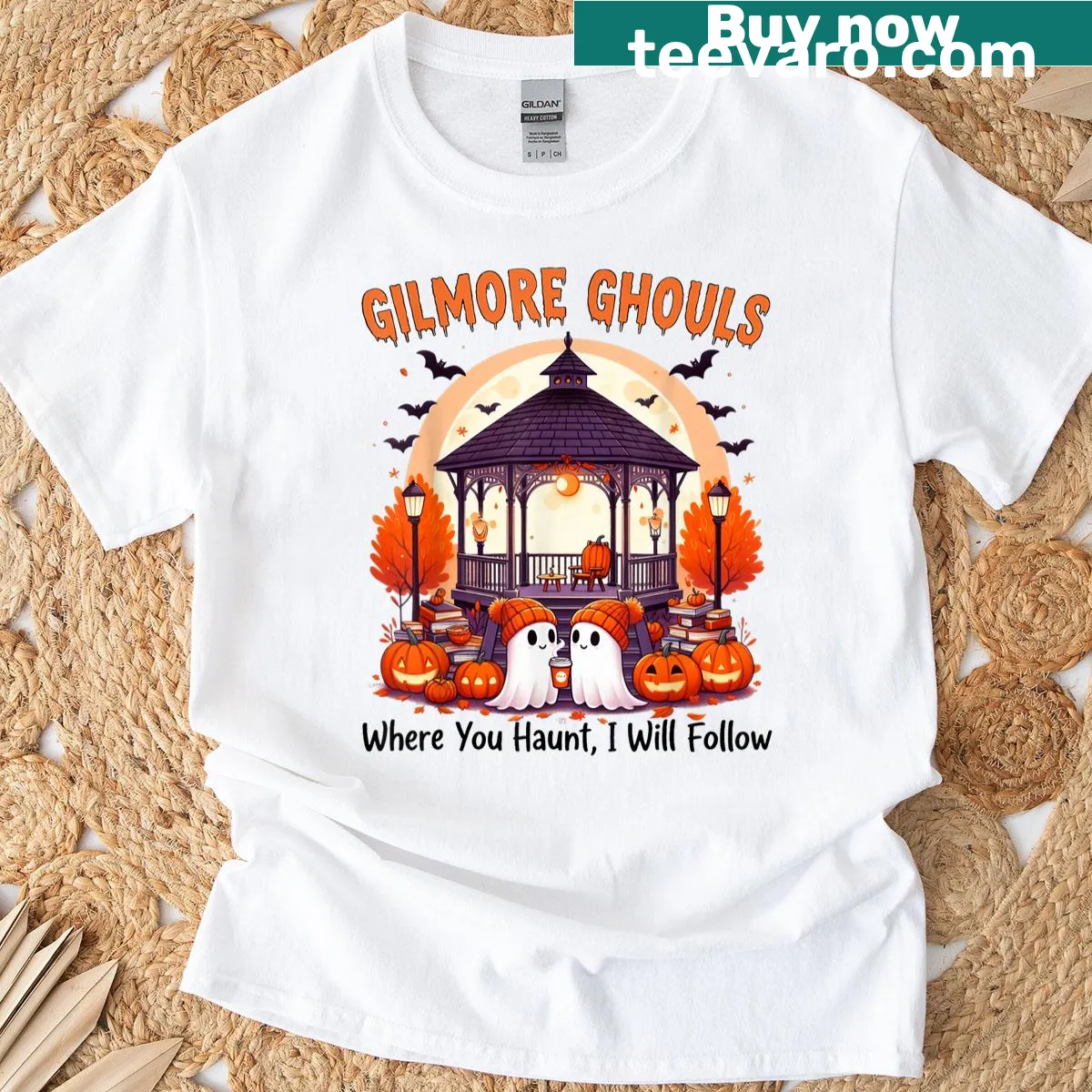 Playful T-shirt with 'Boo!' graphic for Halloween — on a men's t-shirt