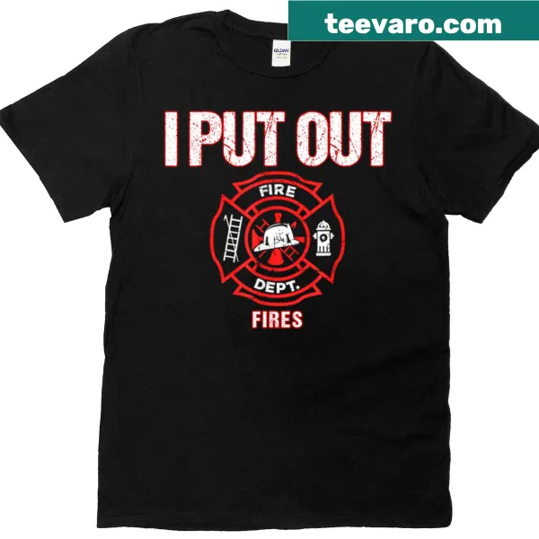 Funny firefighter Halloween t-shirt with the phrase 'I Put Out Fires'