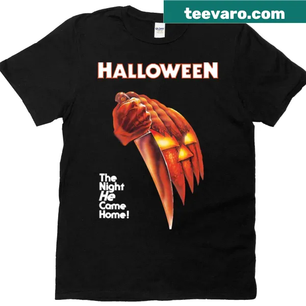 Graphic t-shirt featuring a horror-themed carpenter design for Halloween
