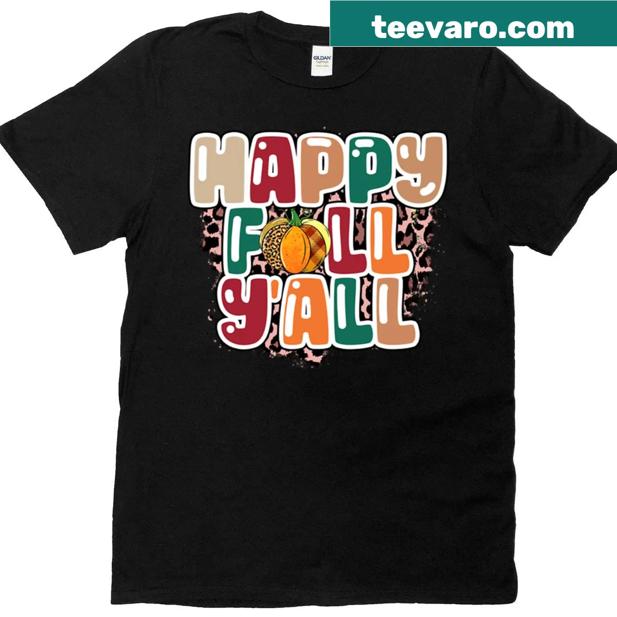 Funny autumn and Halloween-themed T-shirt with playful text — on a men's t-shirt