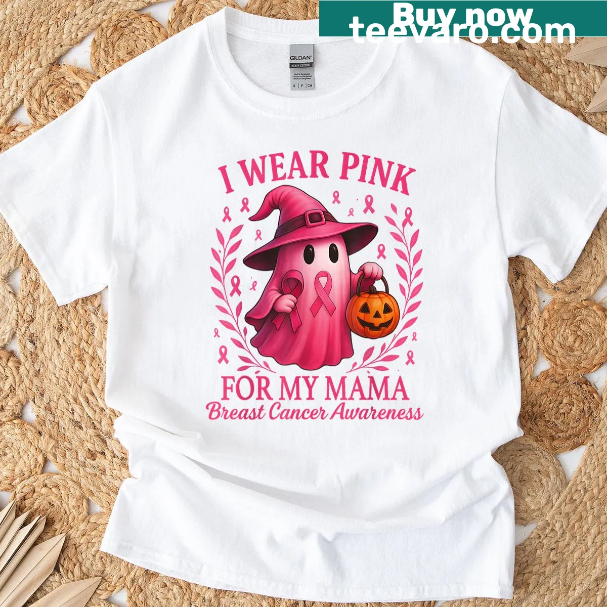 T-shirt with the phrase I Wear Pink For My Mama — on a men's t-shirt