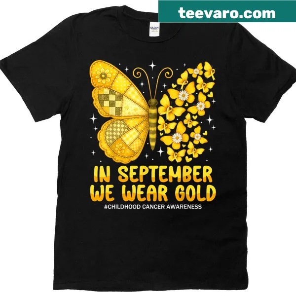 Kids t-shirt promoting childhood cancer awareness in September