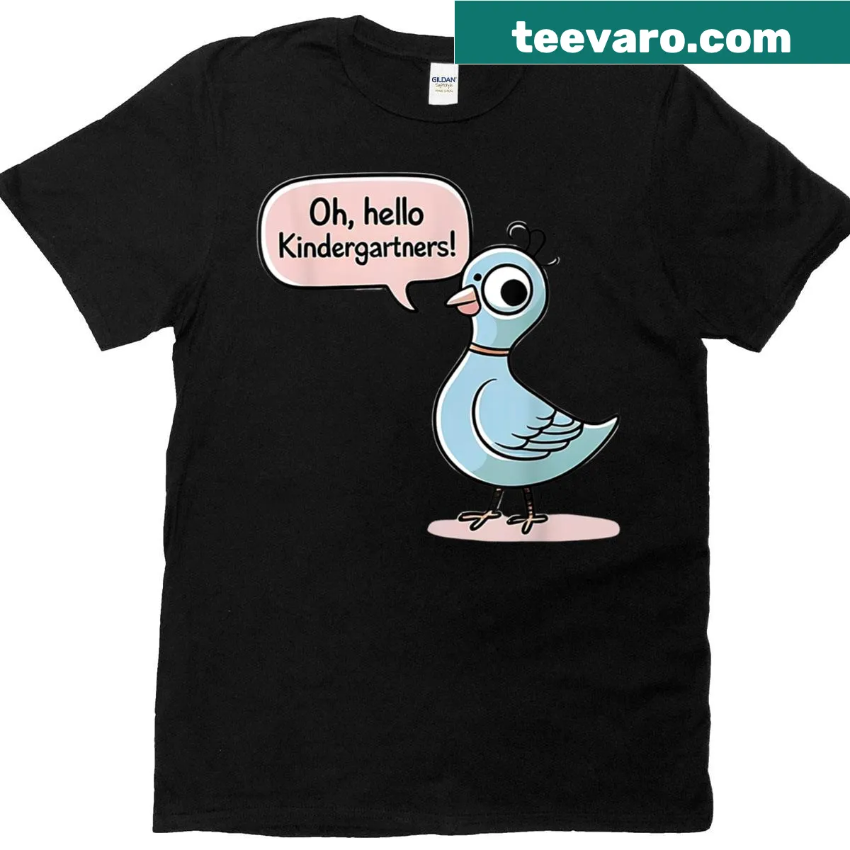 Cute t-shirt with a cartoon bird and kindergarten humor — on a men's t-shirt