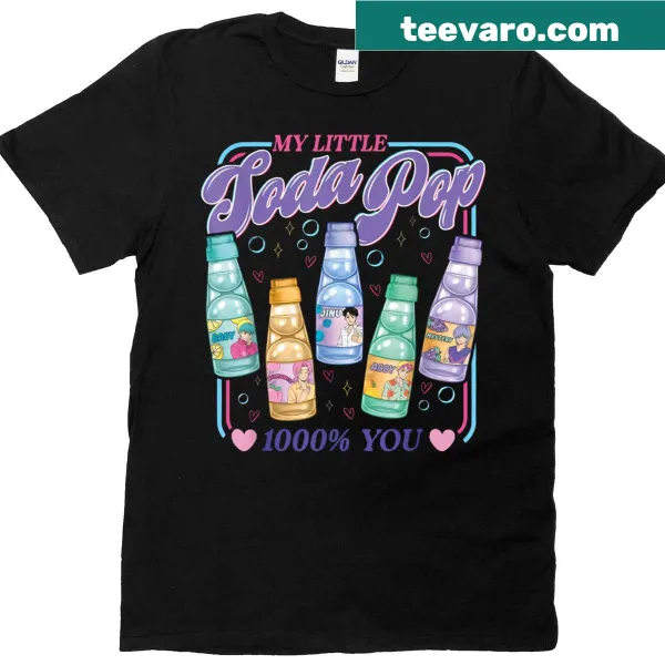 K-pop t-shirt with a fun design celebrating bubbly bands
