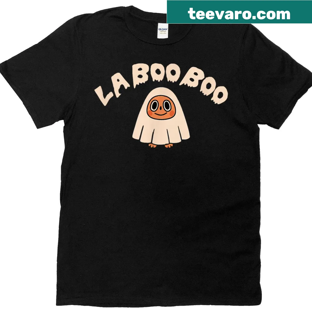 Cute Halloween t-shirt featuring an adorable ghost design — on a men's t-shirt